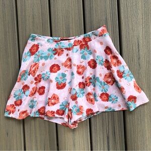Lulus Pink, Red & Blue Floral Skort Size M